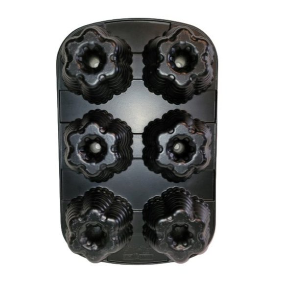 Nordic Ware 6-Cavity Bundt Pan Mini Muffin Aluminum Heavy Duty Nonstick. X9 - Picture 1 of 4